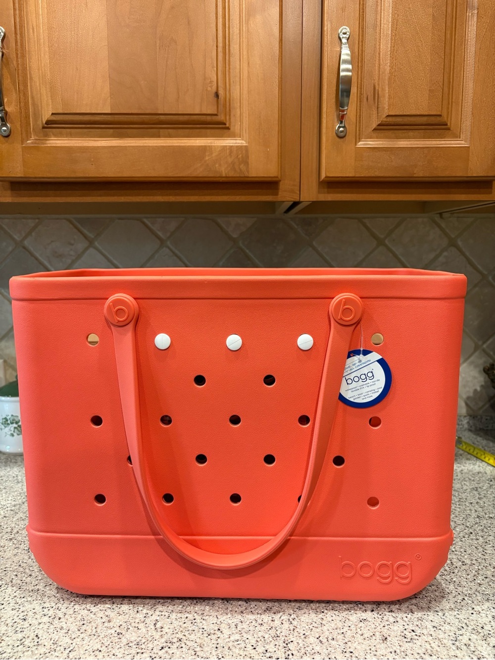 Bogg Bag With Installed Bag & Cup Holder. Coral